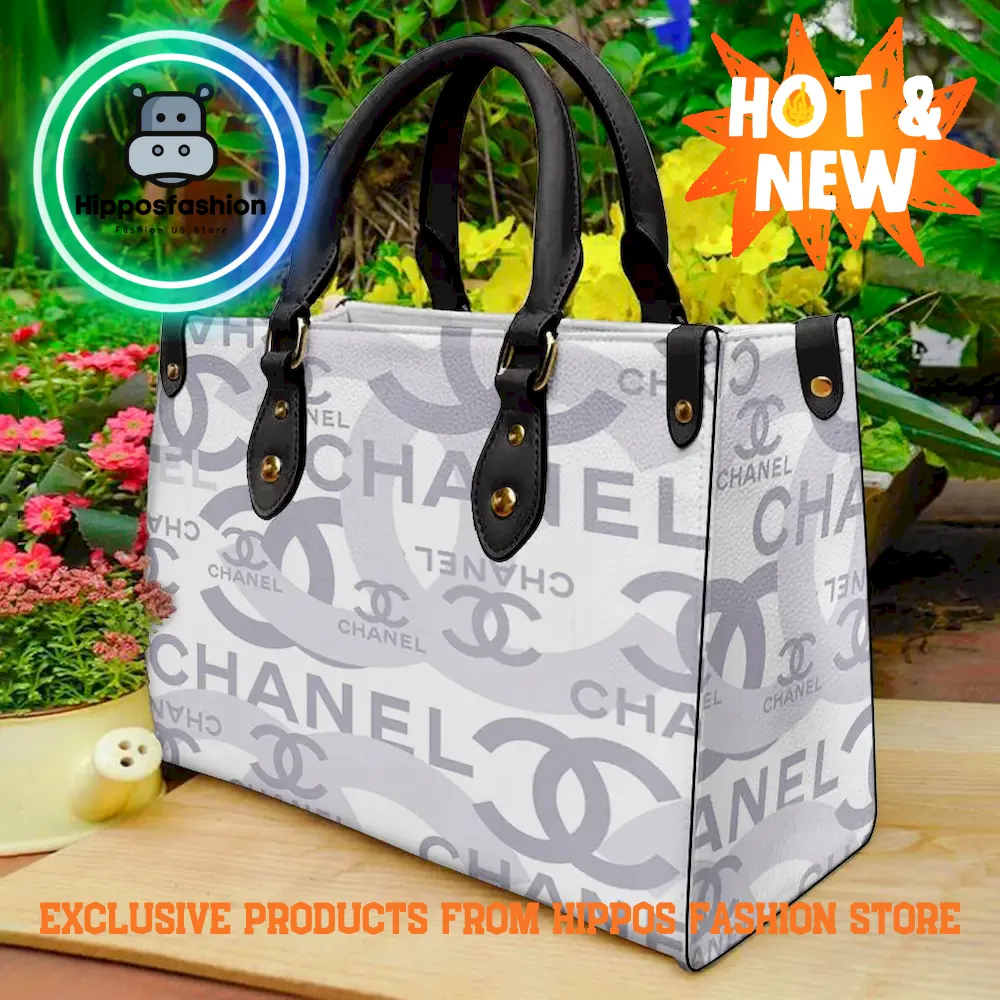 Chanel White Gray Luxury Leather Handbag