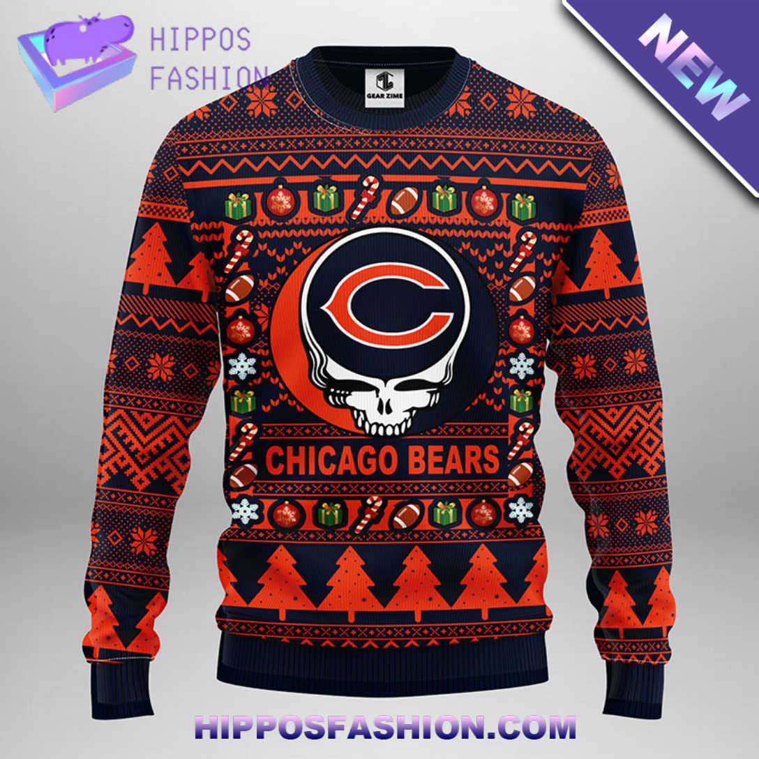 Chicago Bears Grateful Dead Ugly Christmas Fleece Sweater kHok.jpg