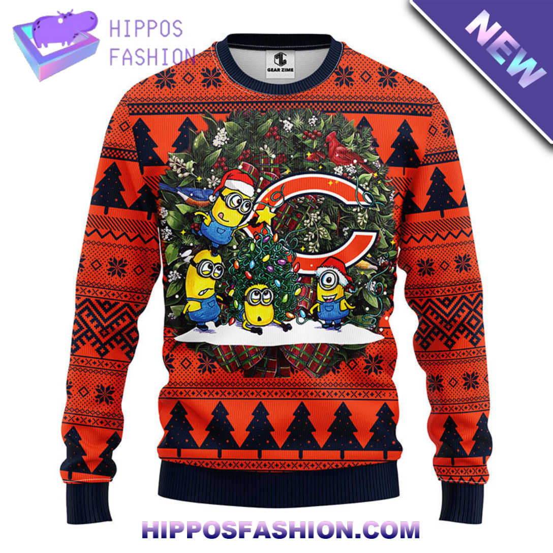Chicago Bears Minion Christmas Ugly Sweater KNb.jpg