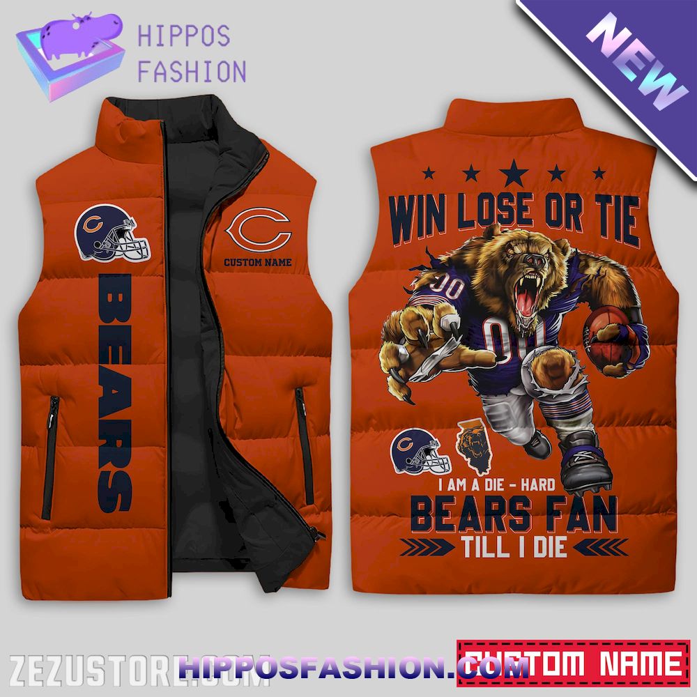 Chicago Bears NFL Custom Name Sleeveless Jacket