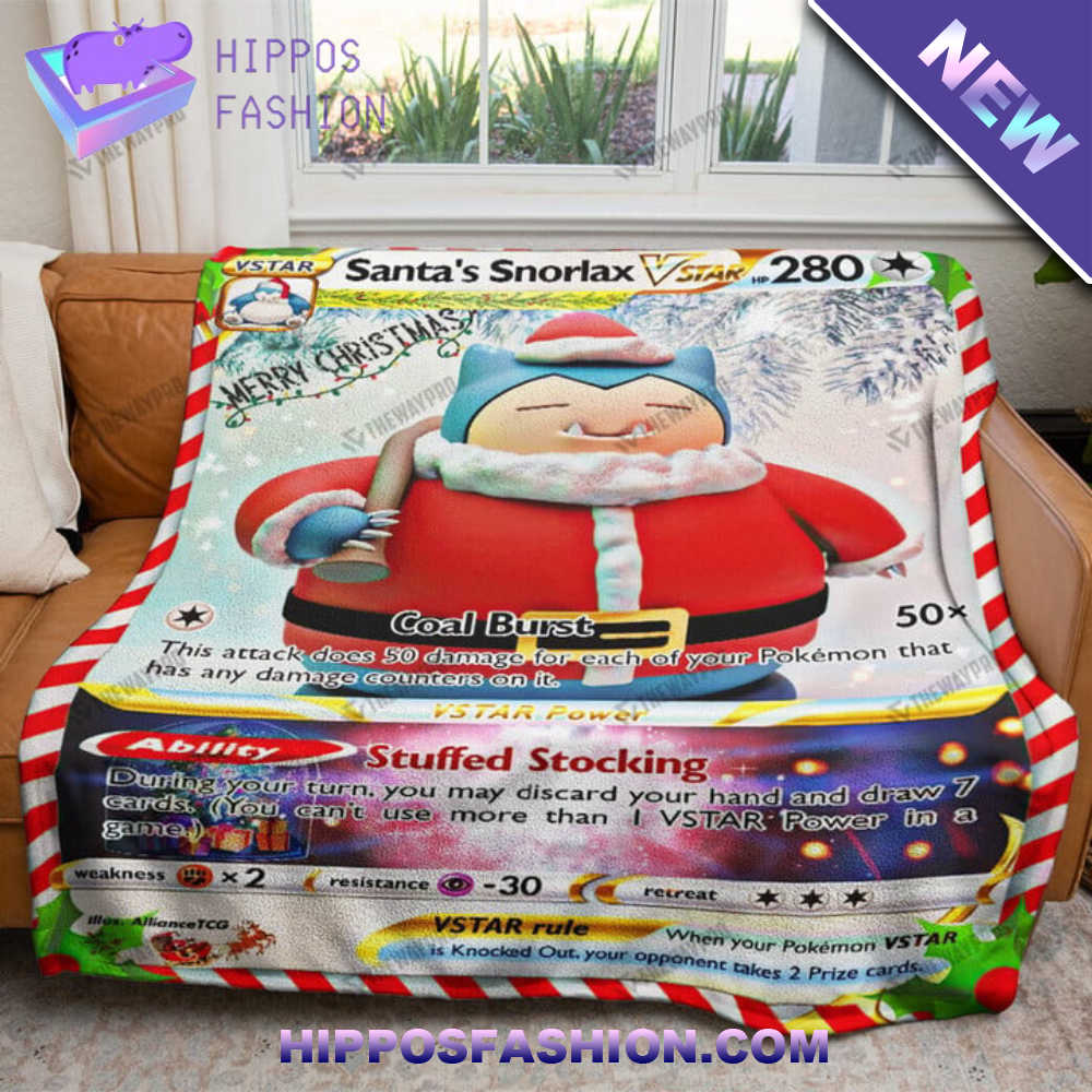 Christmas Santa's Snorlax VSTAR Custom Soft Blanket