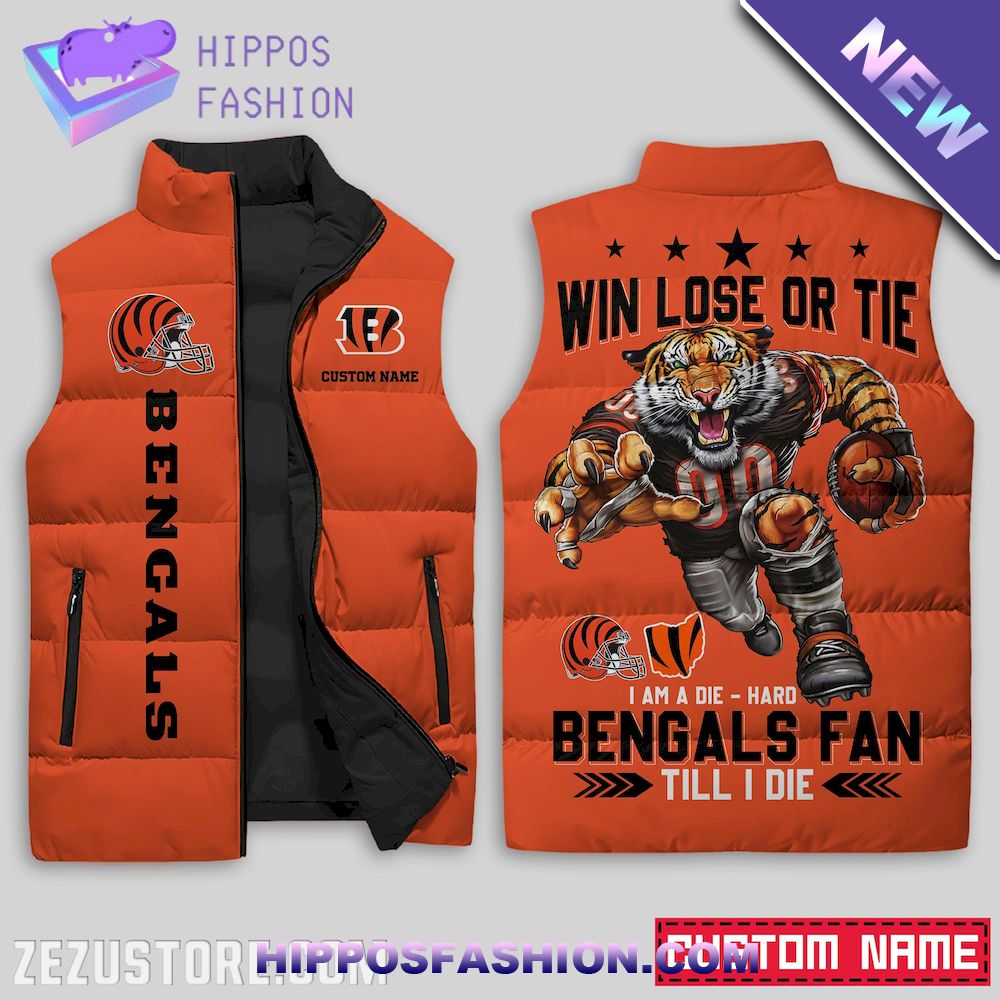 Cincinnati Bengals NFL Custom Name Sleeveless Jacket