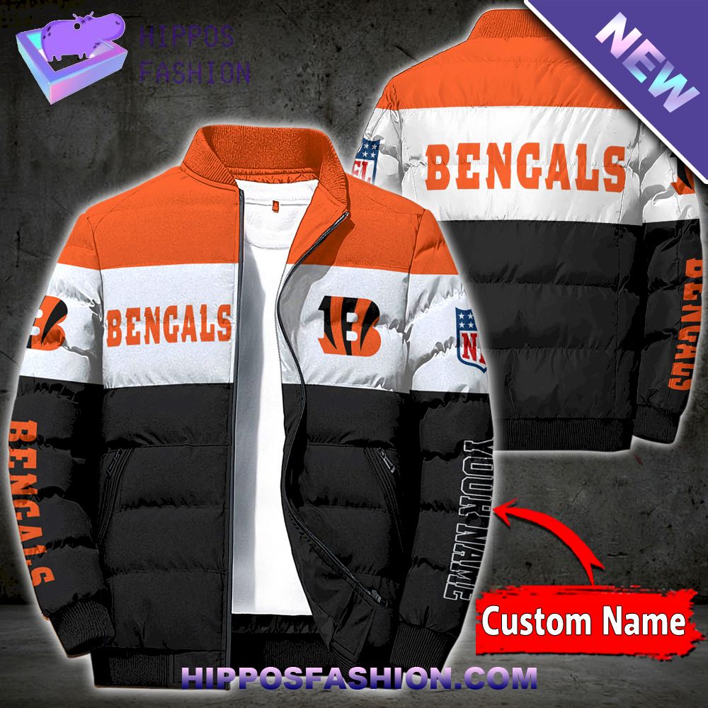 Cincinnati Bengals Personalized Full Zip Puffer Jacket