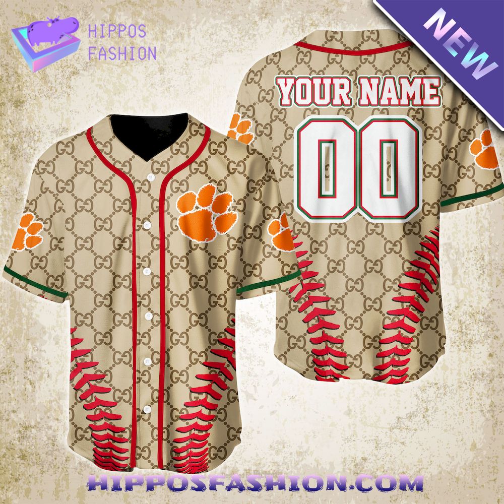 Clemson Tigers Gucci Personalized Baseball Jersey
