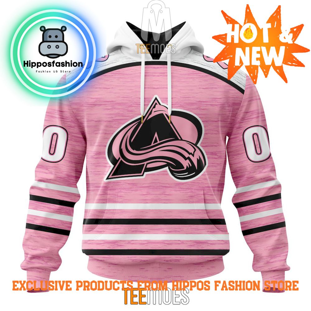Colorado Avalanche Breast Cancer Awareness Light Pink Personalized Hoodie