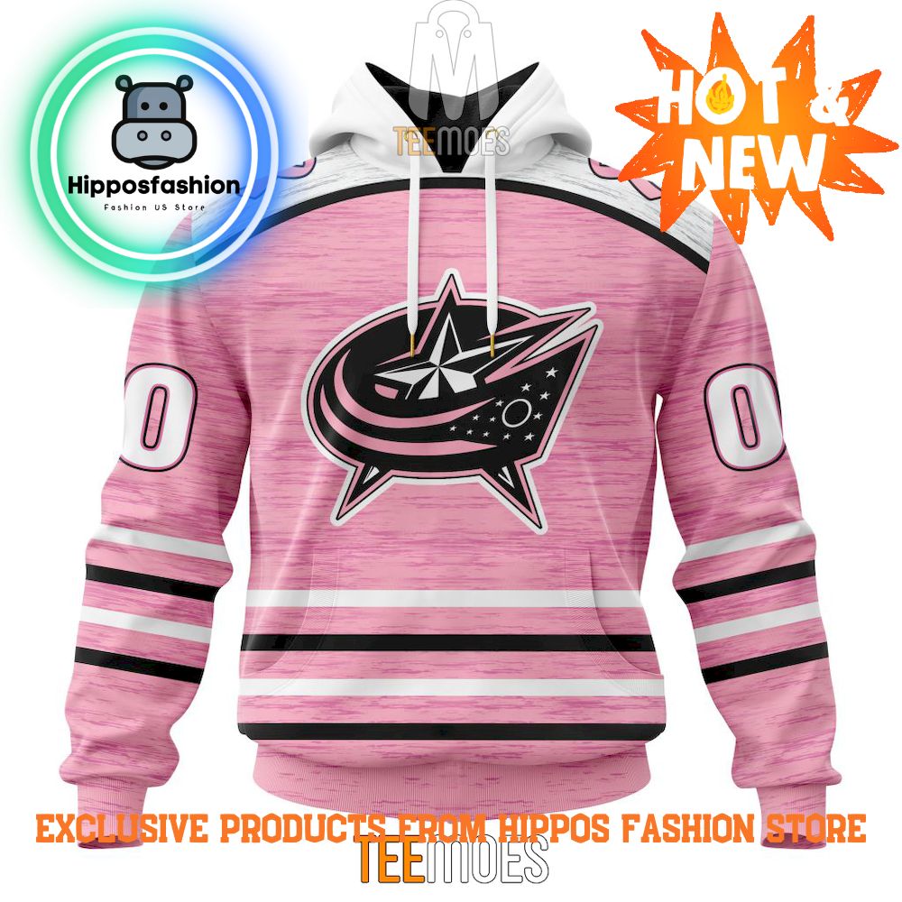 Columbus Blue Jackets Breast Cancer Awareness Light Pink Personalized Hoodie