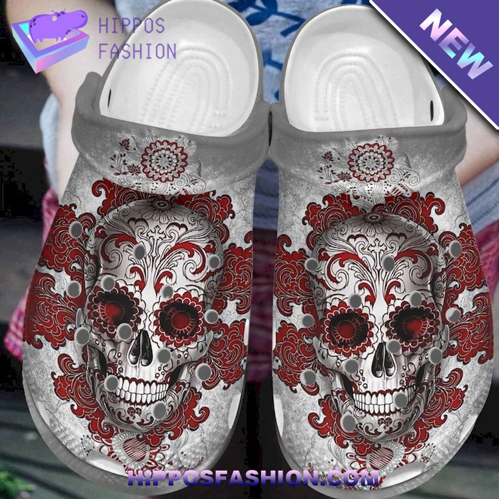 Cool Skullcap Halloween Red Art Personalized Crocs Clog Shoes