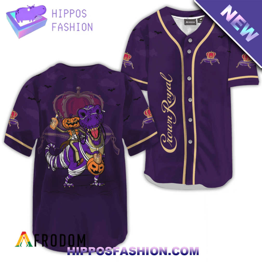 Crown Royal Purple Dinosaur Halloween Baseball Jersey