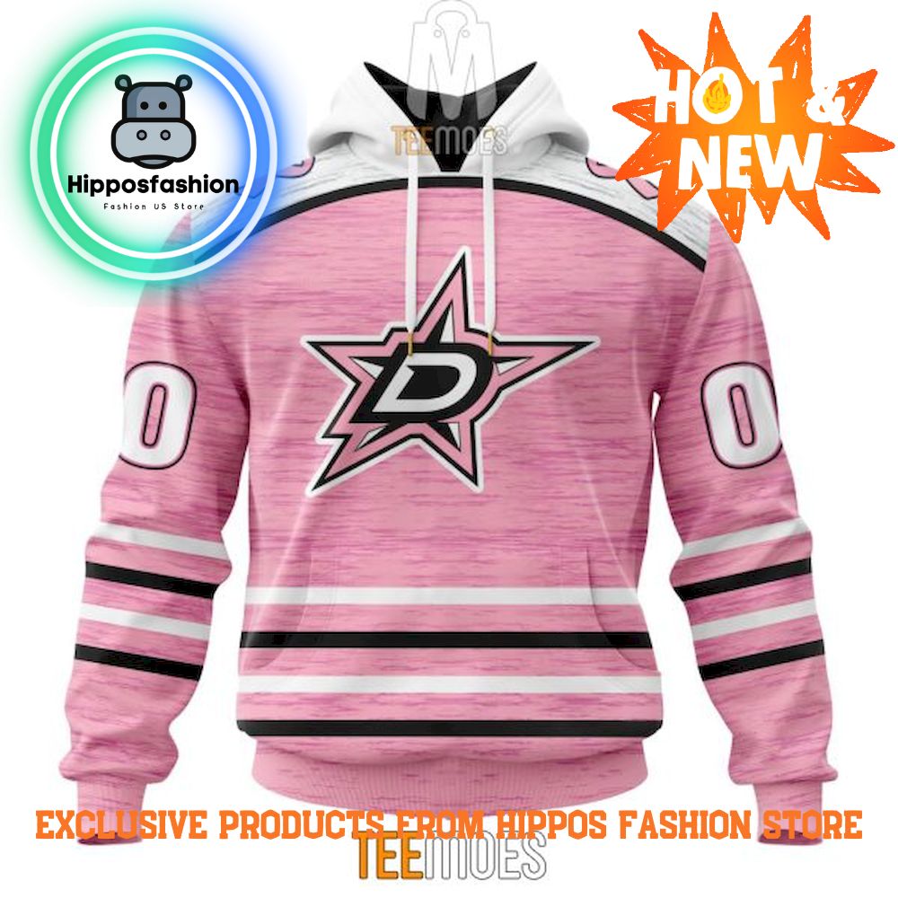 Dallas Stars Breast Cancer Awareness Light Pink Personalized Hoodie