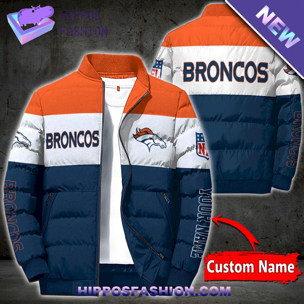 Denver Broncos Personalized Full Zip Puffer Jacket
