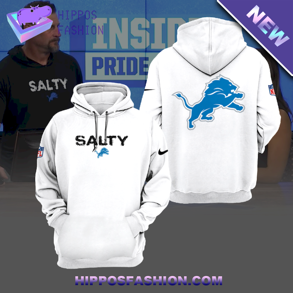 Detroit Lions Salty White Blue Hoodie
