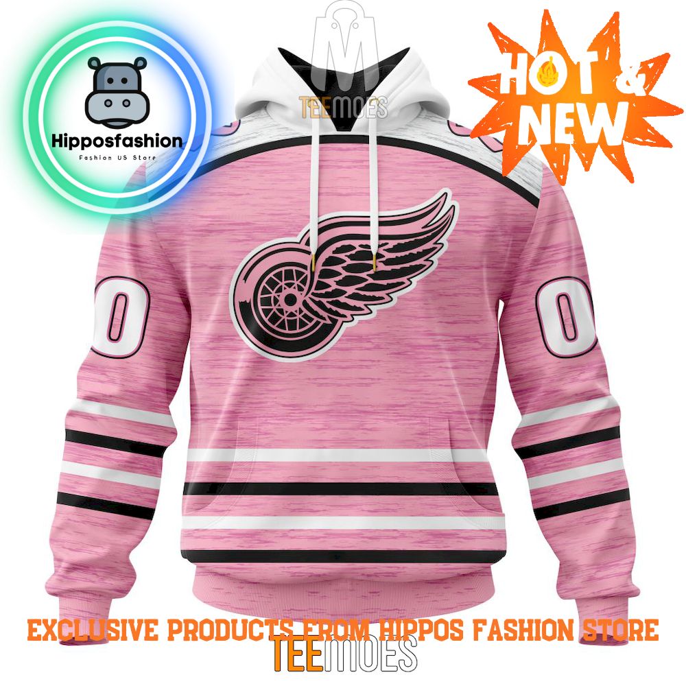 Detroit Red Wings Breast Cancer Awareness Light Pink Personalized Hoodie