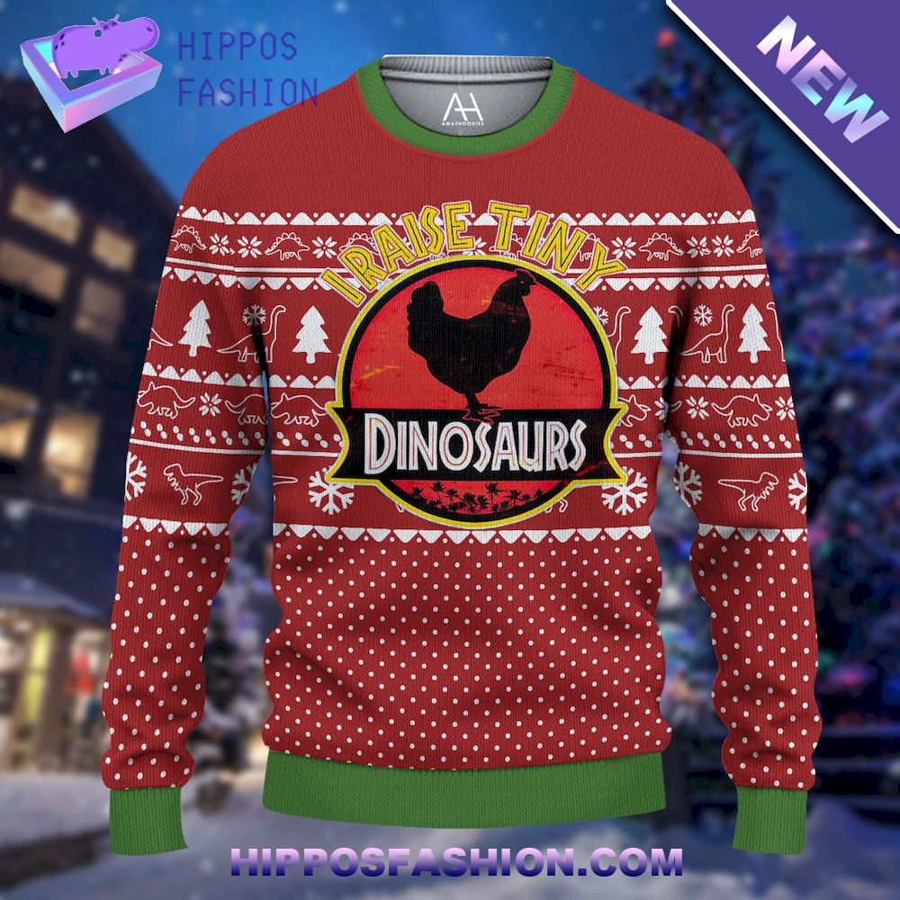 Dinosaur I Raise Tiny Ugly Christmas Sweater