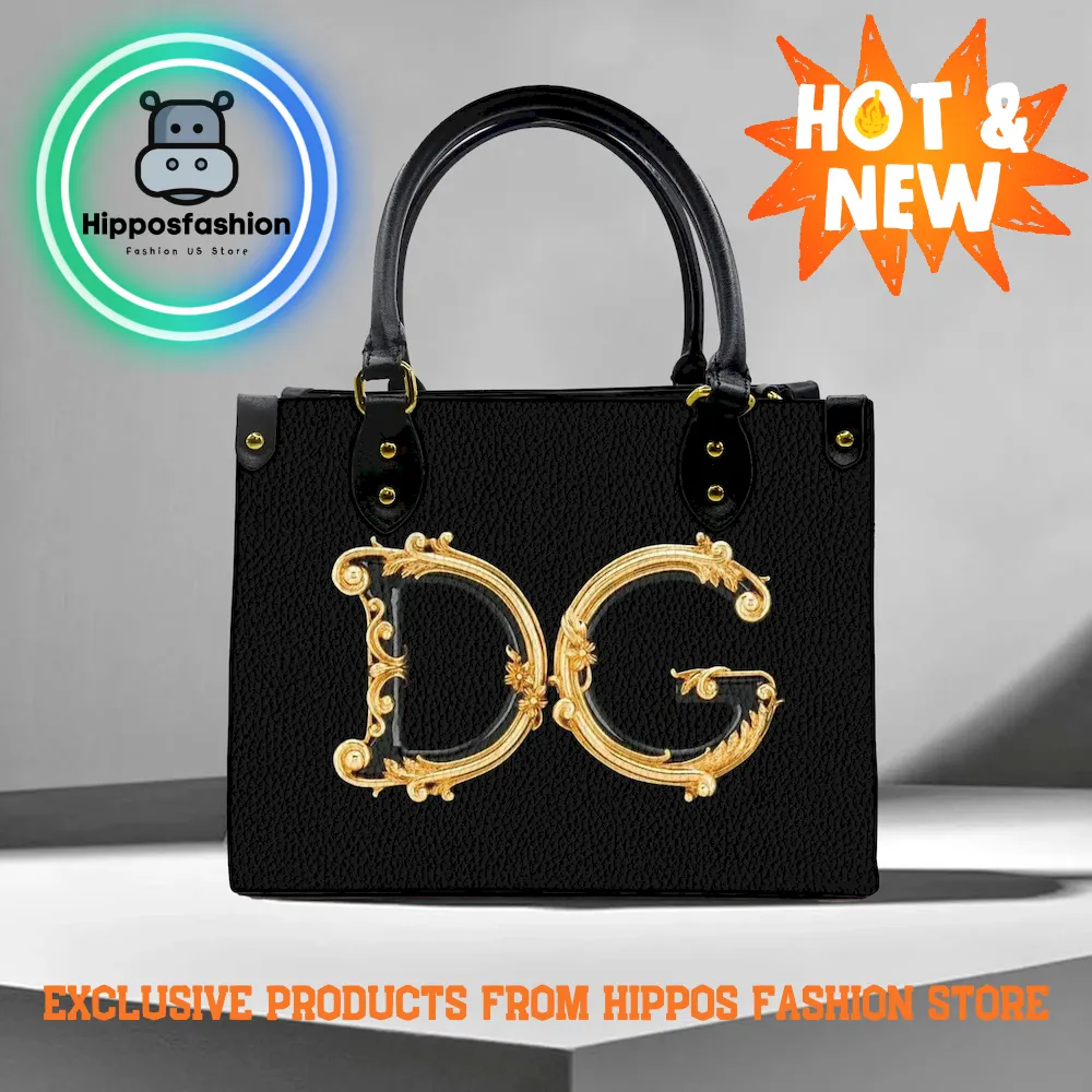 Dolce & Gabbana Black Gold Luxury Leather Handbag