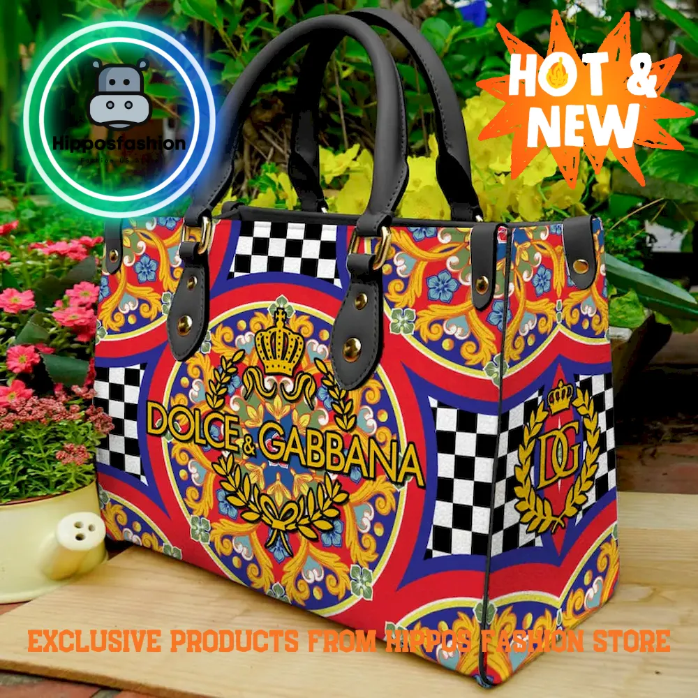 Dolce & Gabbana Pattern Luxury Leather Handbag