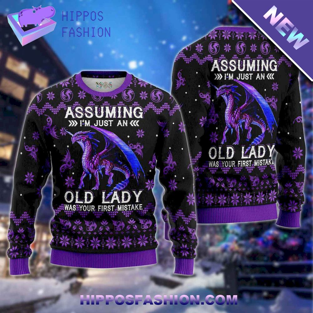 Dragon Old Lady Ugly Christmas Sweaters