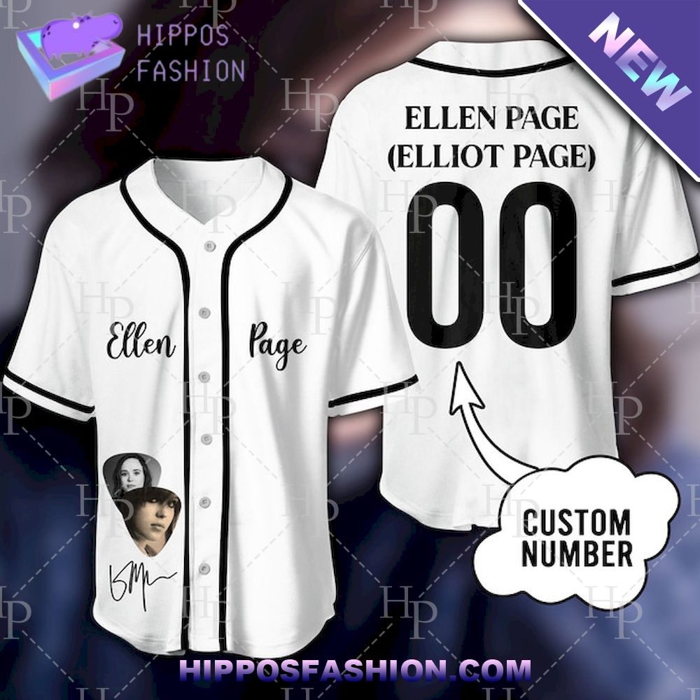 Ellen Page Elliot Page Custom Name Baseball Jersey