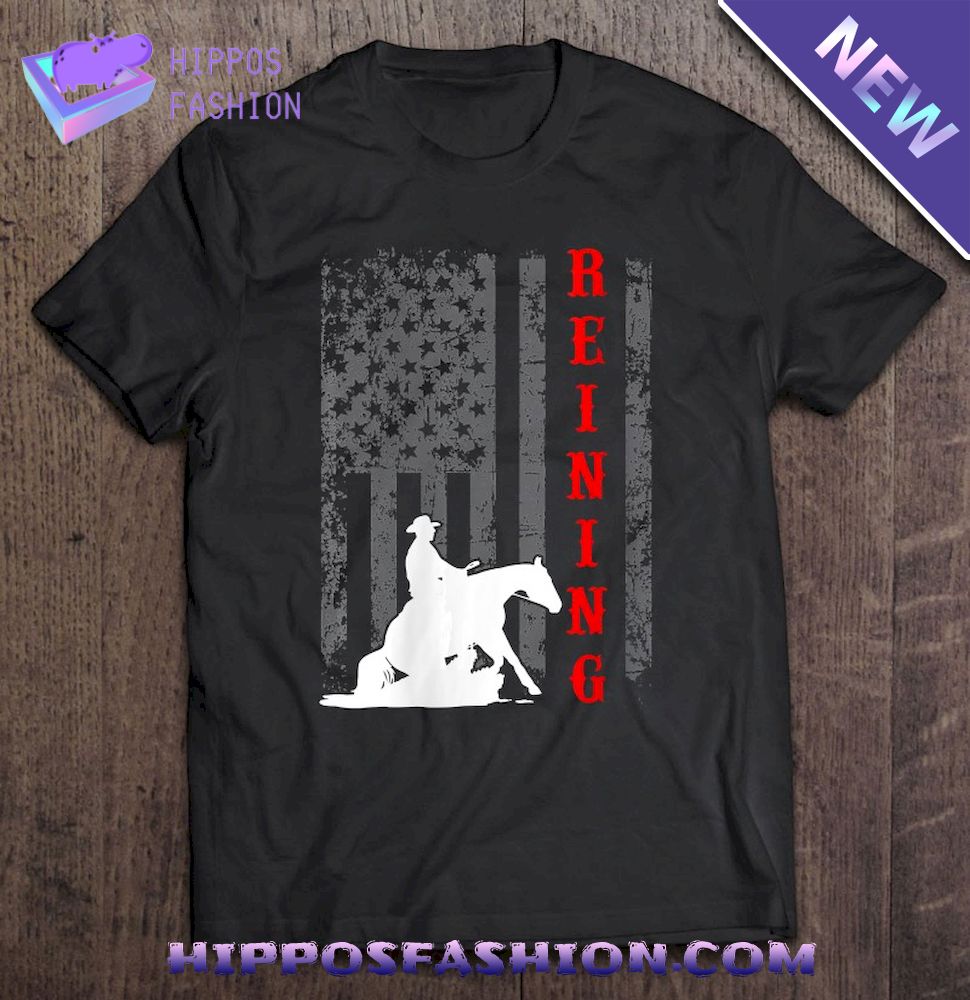 Equestrian Flag July 4Th Patriotic Horse Gifts Reining Horse Shirt