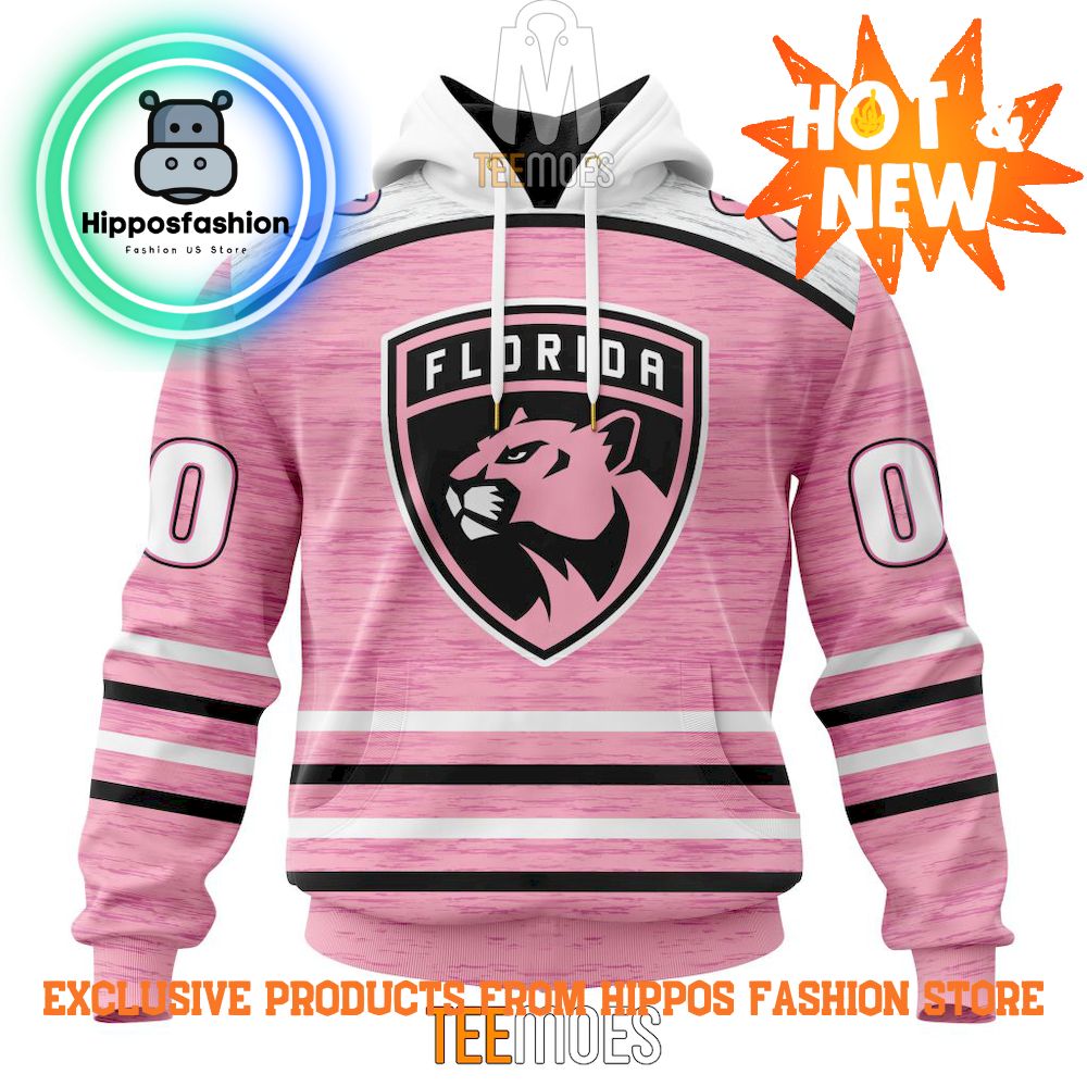 Florida Panthers Breast Cancer Awareness Light Pink Personalized Hoodie