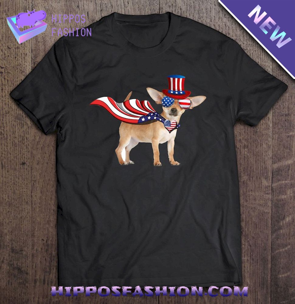 Funny Chihuahua American Flag Bandana Patriotic Th Of July Shirt