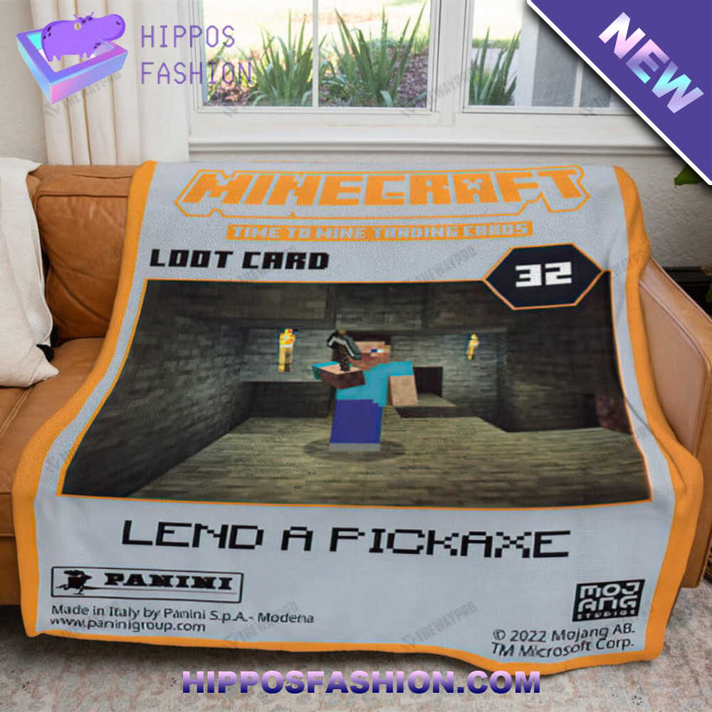 Game Minecraft Land A Pickaxe Custom Soft Blanket
