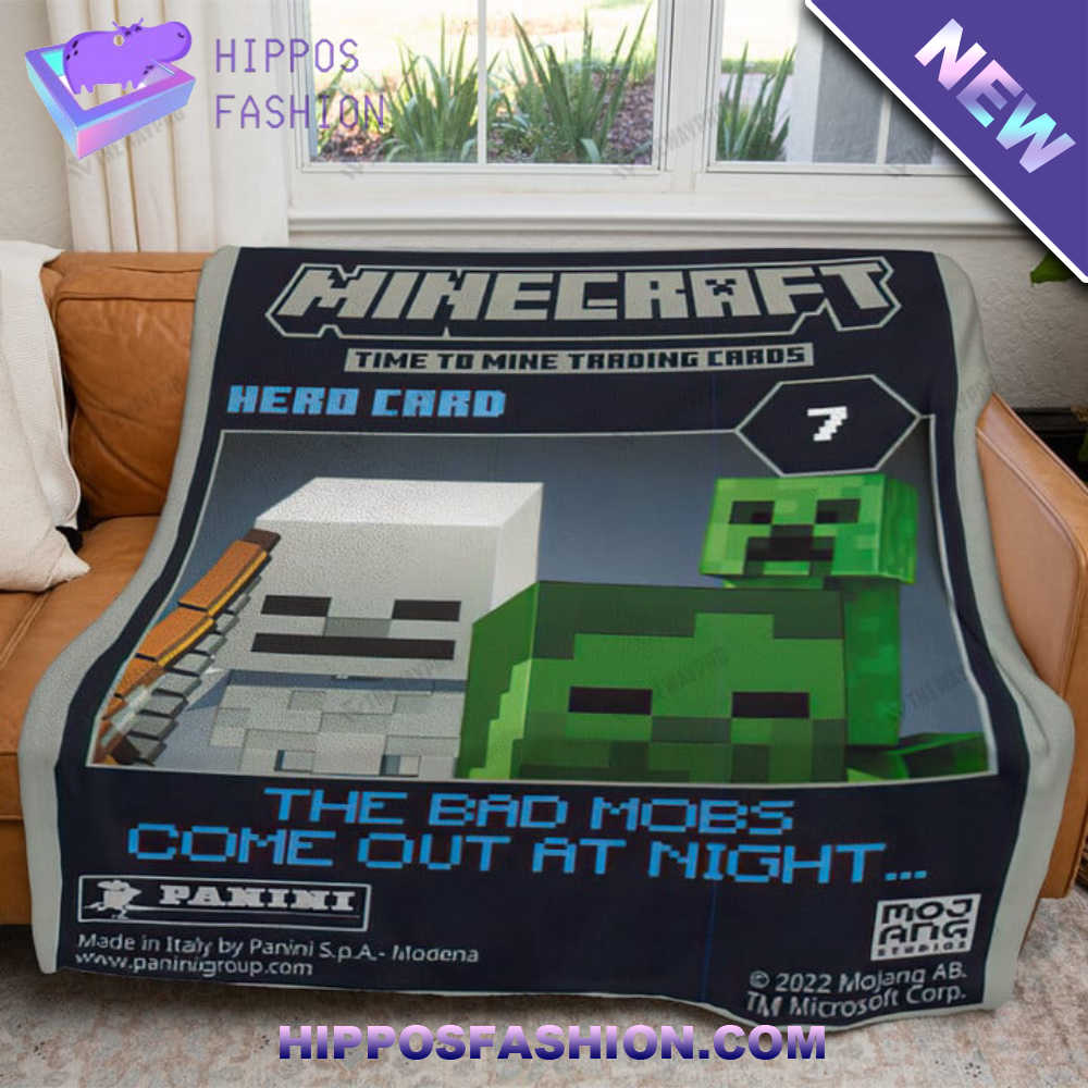 Game Minecraft The Bad Mobs Come Out At Night Custom Soft Blanket tbxk.jpg