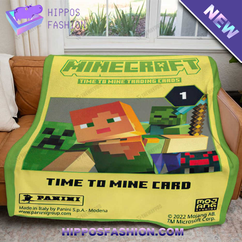 Game Minecraft Time To My Card Custom Soft Blanket