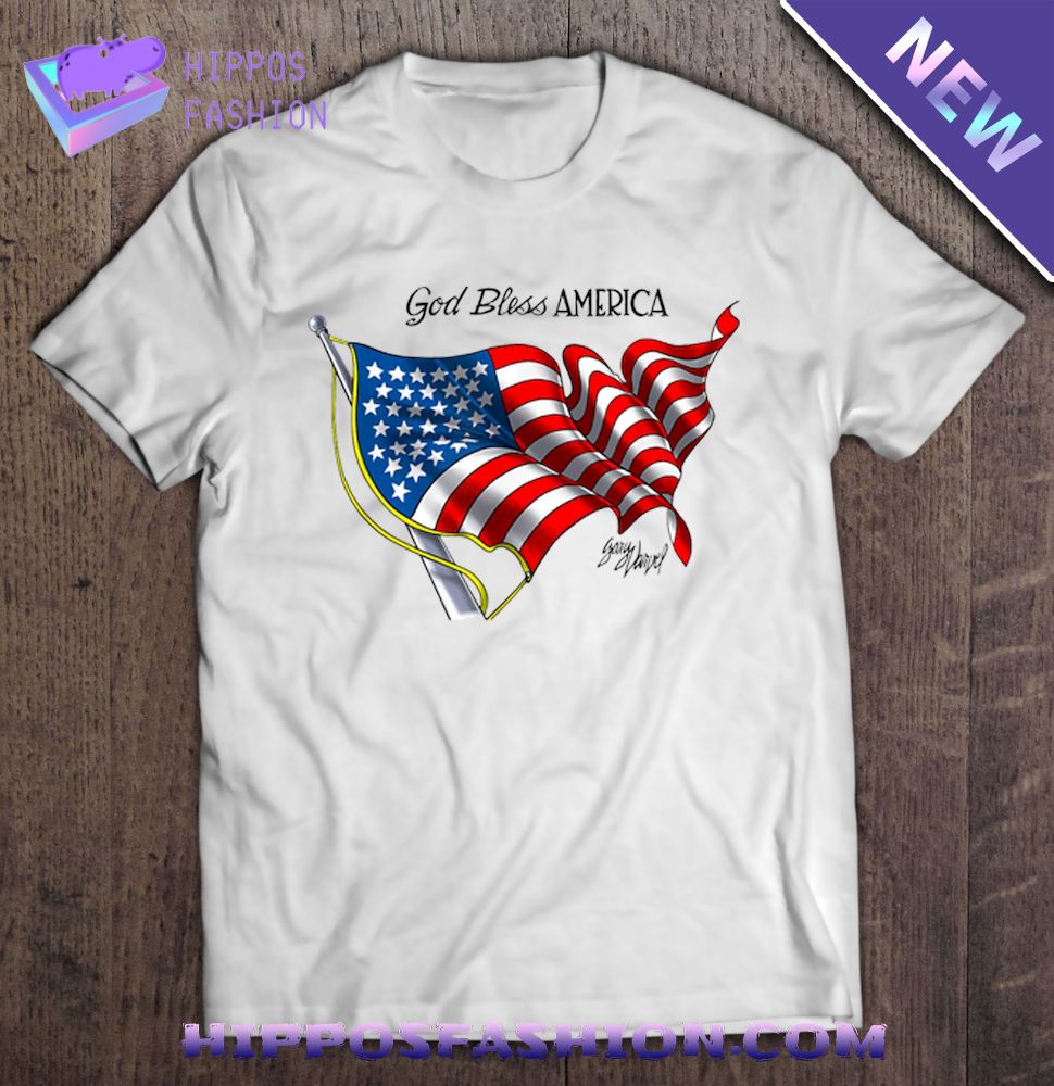 God Bless America Gary Varvel American Flag Version Shirt