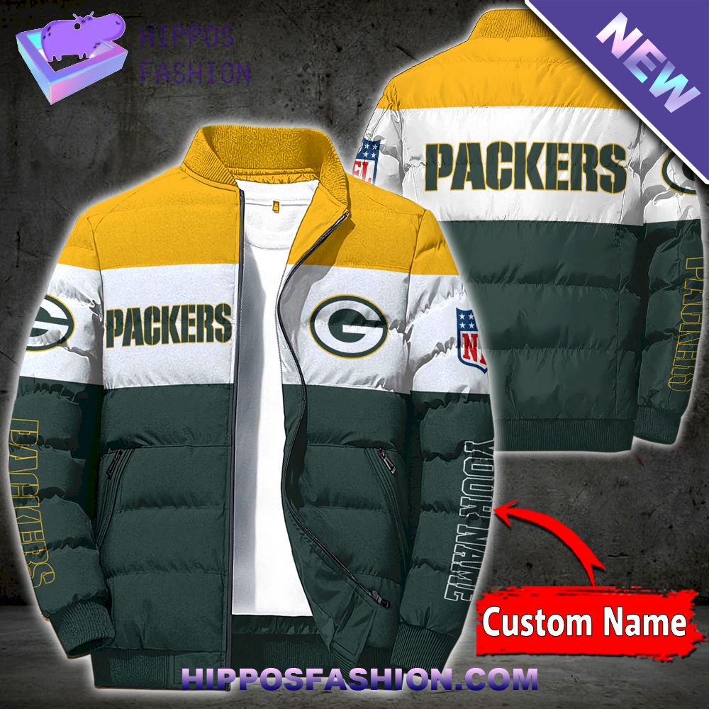 Green Bay Packers Personalized Full Zip Puffer Jacket