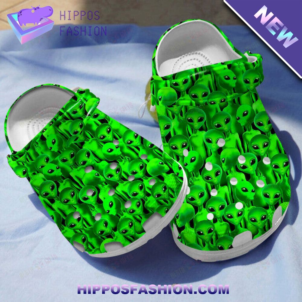 Green Packed Aliens Halloween Classic Personalized Crocs Clog Shoes