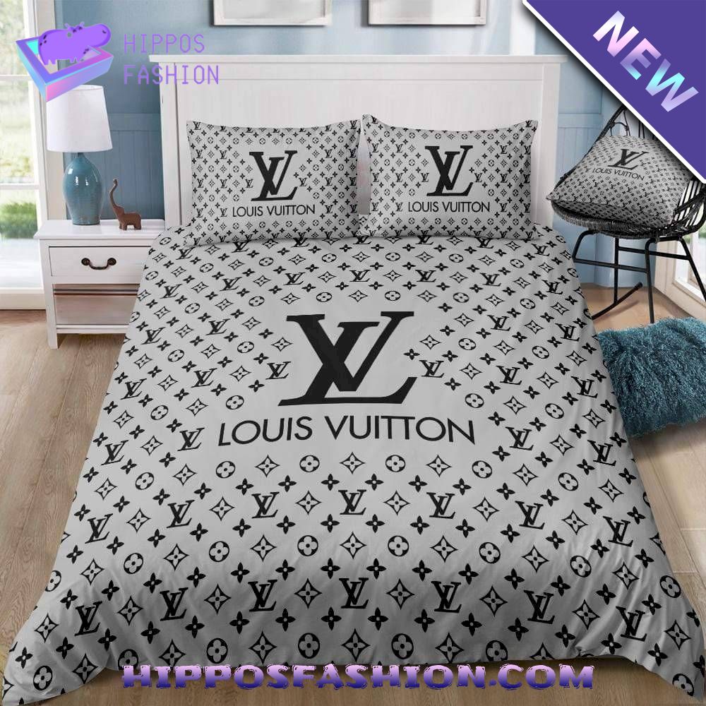 Grey Monogram Louis Vuitton Bedding Set