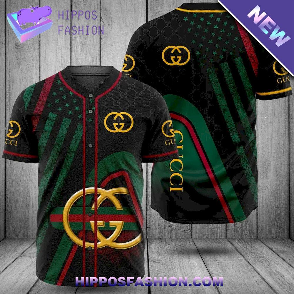 Gucci Star Green Black Premium Baseball Jersey