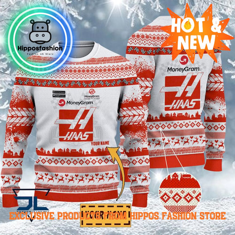 Haas F Team Personalized Ugly Christmas Sweater