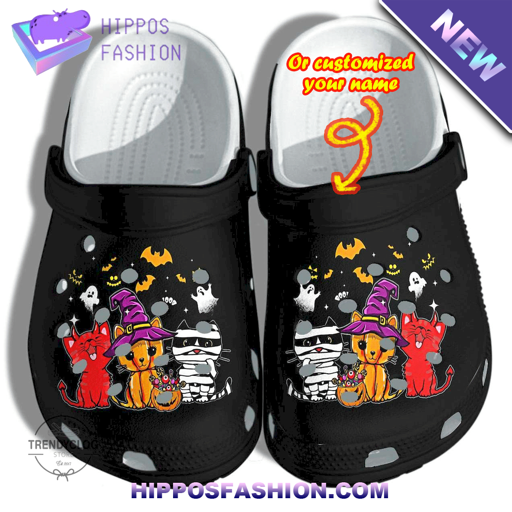 Halloween Cats Mummy Witch Costume Personalized Crocs Clog Shoes