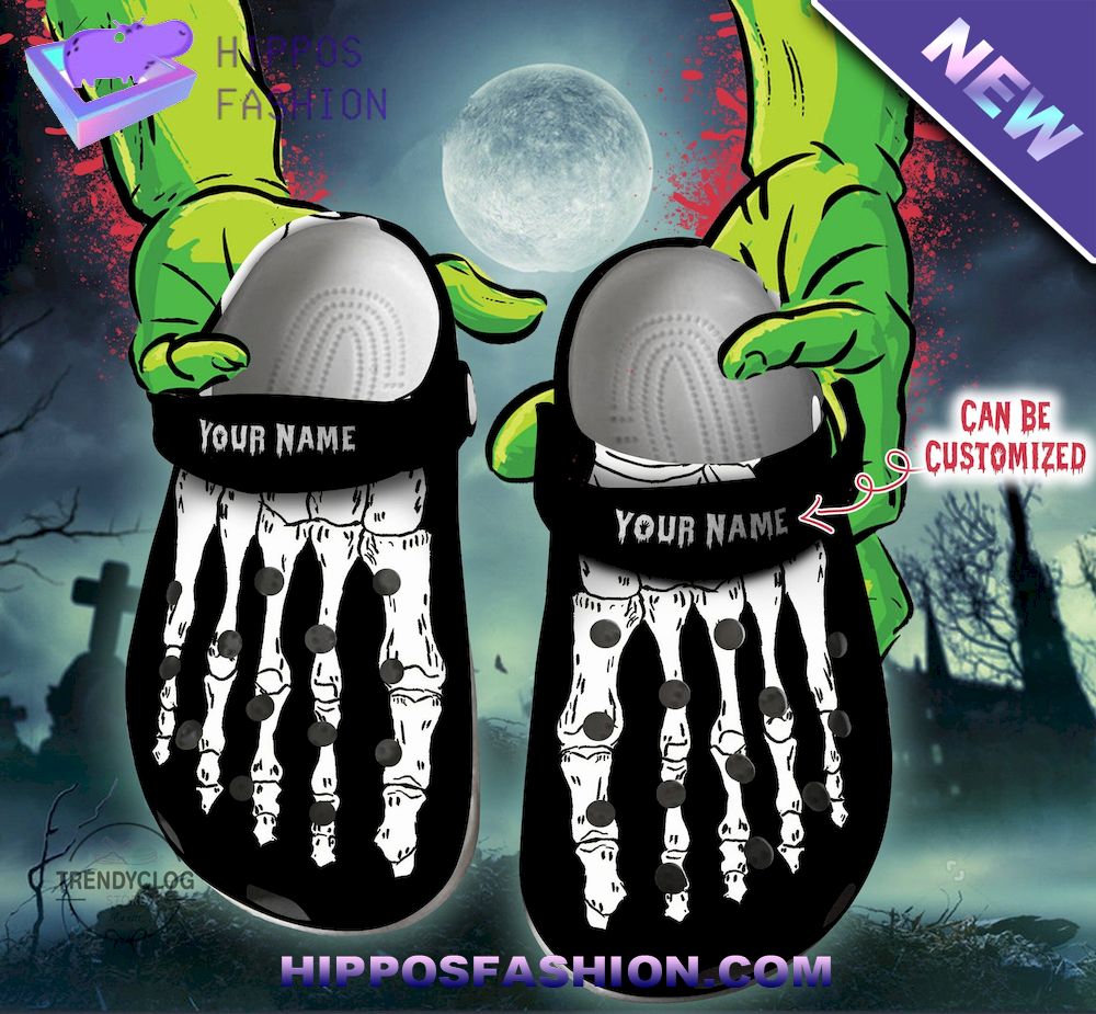 Halloween Horror Skeleton Foot Personalized Crocs Clog Shoes