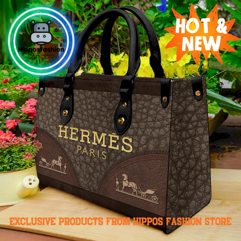 Hermes Paris Brown Limited Edition Luxury Leather Handbag