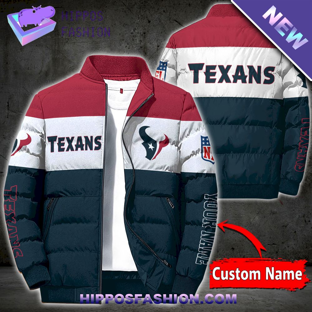Houston Texans Personalized Full Zip Puffer Jacket