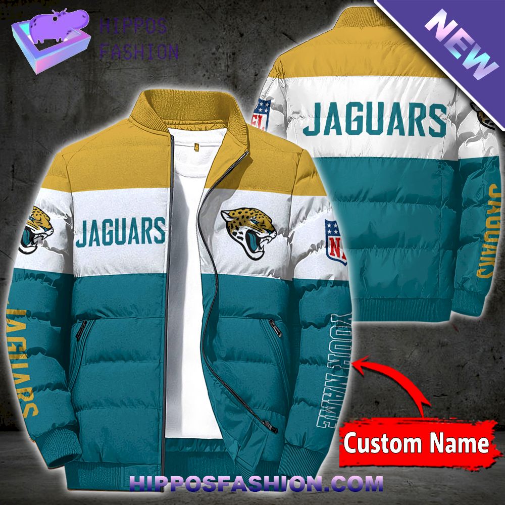 Jacksonville Jaguars Personalized Full Zip Puffer Jacket