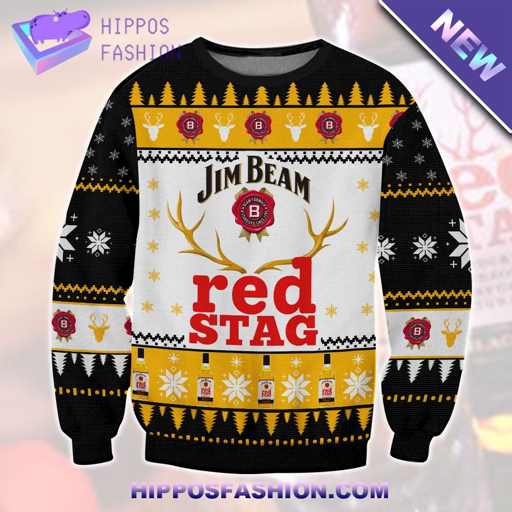 Jim Beam Red Stag Whiskey Ugly Christmas Sweater