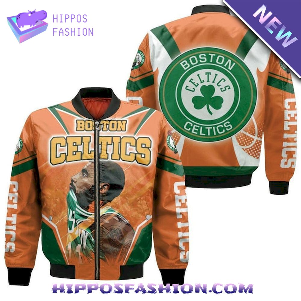Kyrie Irving Boston Celtics Orange Bomber Jacket