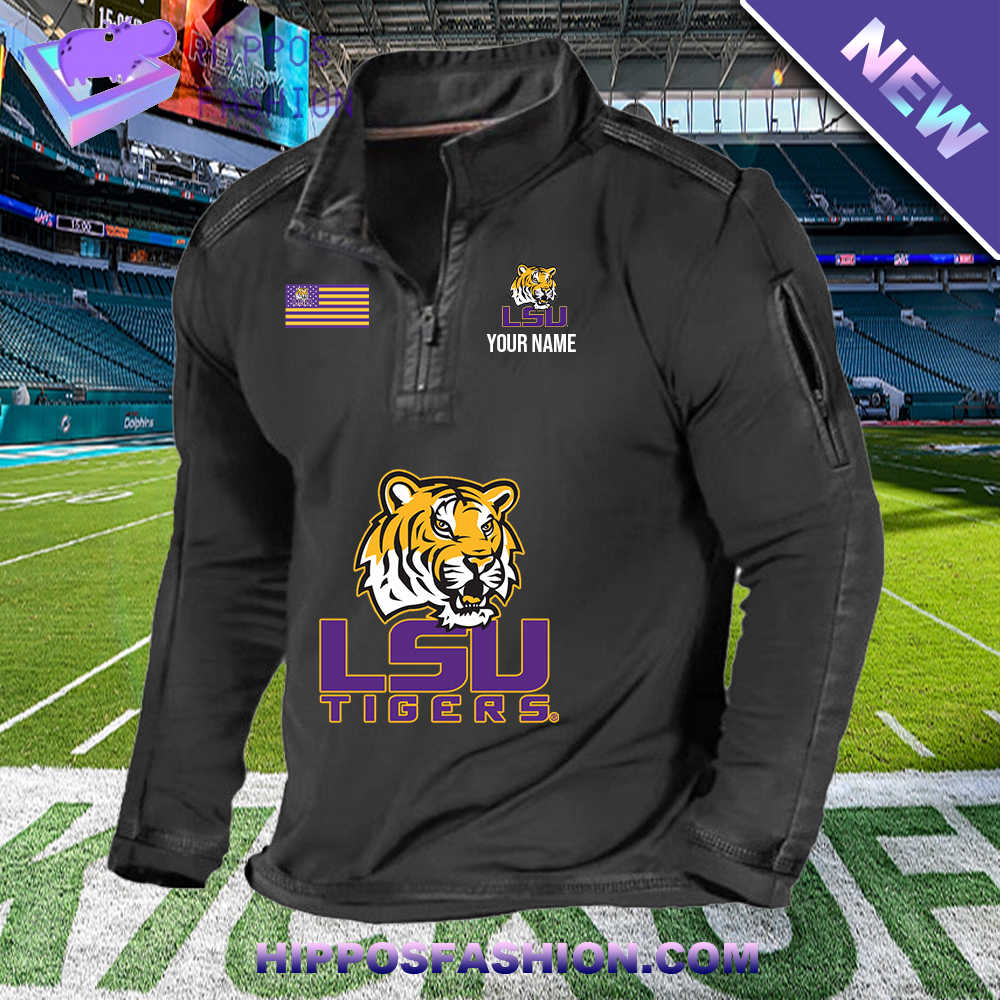 LSU Tigers Logo Personalized Zip Waffle Top eKhK.jpg