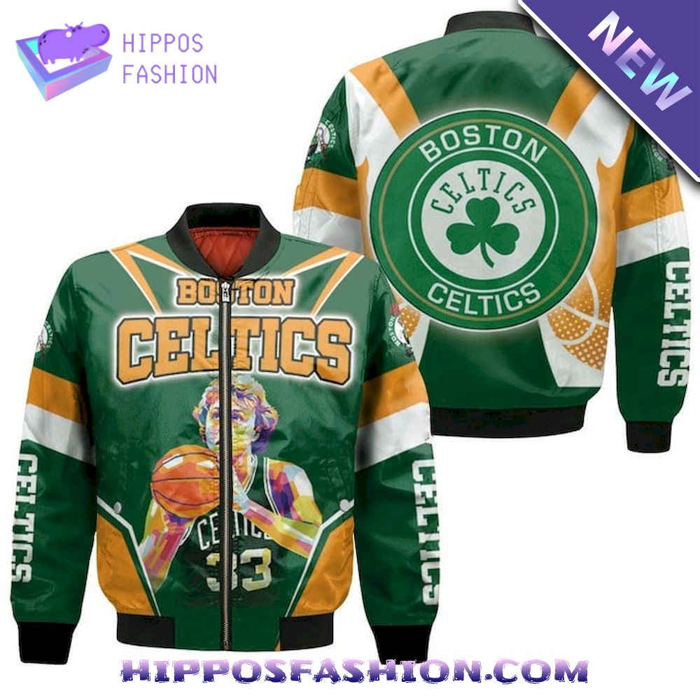 Larry Bird Boston Celtics Artwork Bomber Jacket