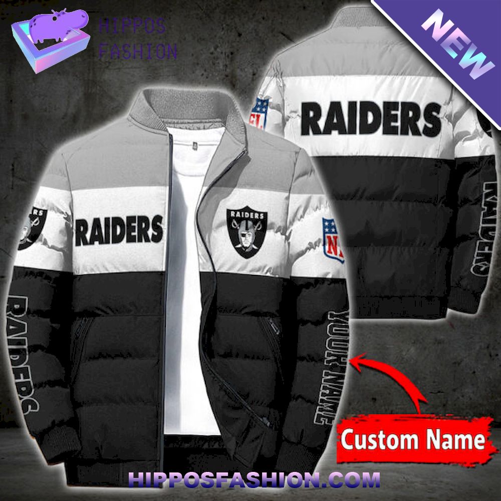 Las Vegas Raiders Personalized Full Zip Puffer Jacket