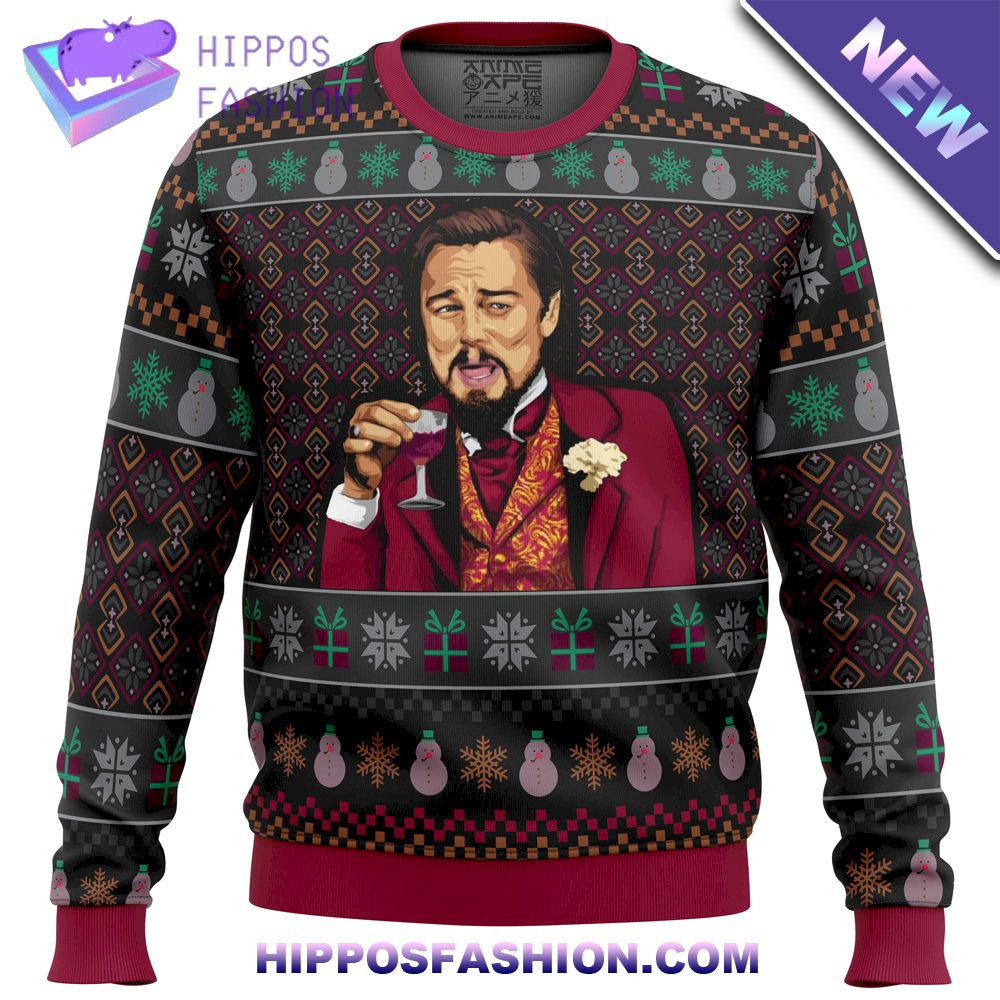 Laughing Leo Dicaprio Meme Ugly Christmas Sweater