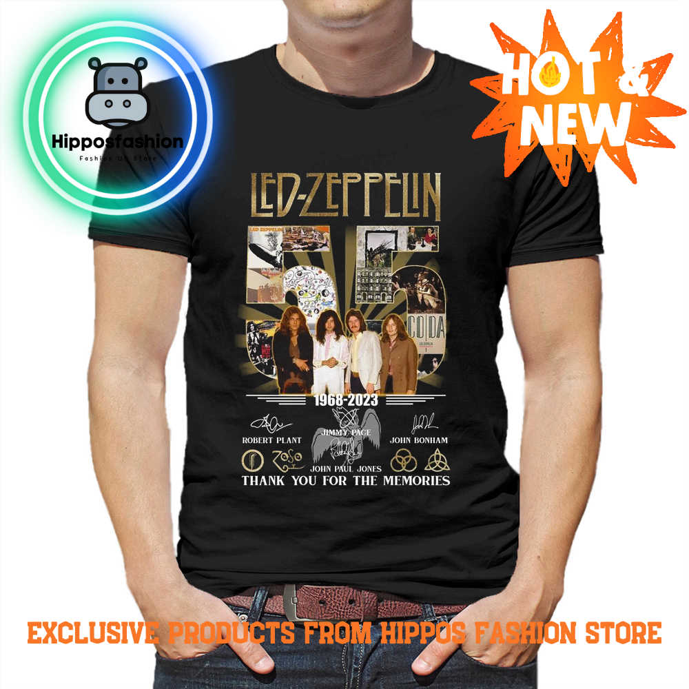 Led Zeppelin 55 Years Of 1968 - 2023 Thank You For The Memories T-shirt