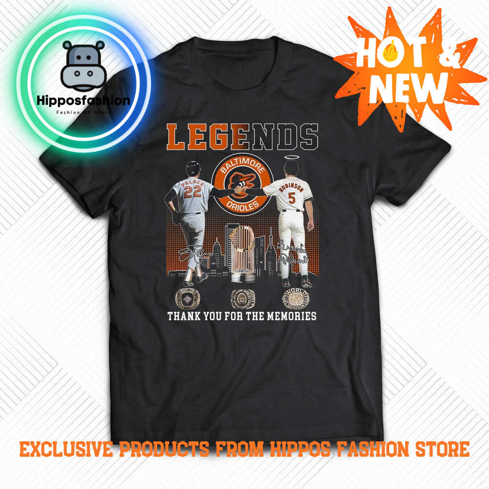 Legends Baltimore Orioles Palmer And Robinson Thank You For The Memories T-shirt