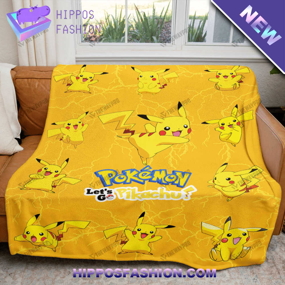 Let's Go Pikachu Custom Soft Blanket