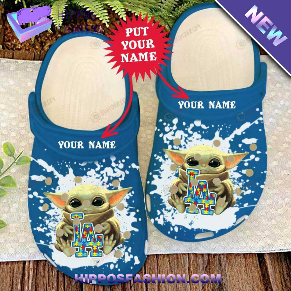 Los Angeles Dodgers LA Baby Yoda Autism Custom Name Crocs Crocband Clog WpnmH.jpg