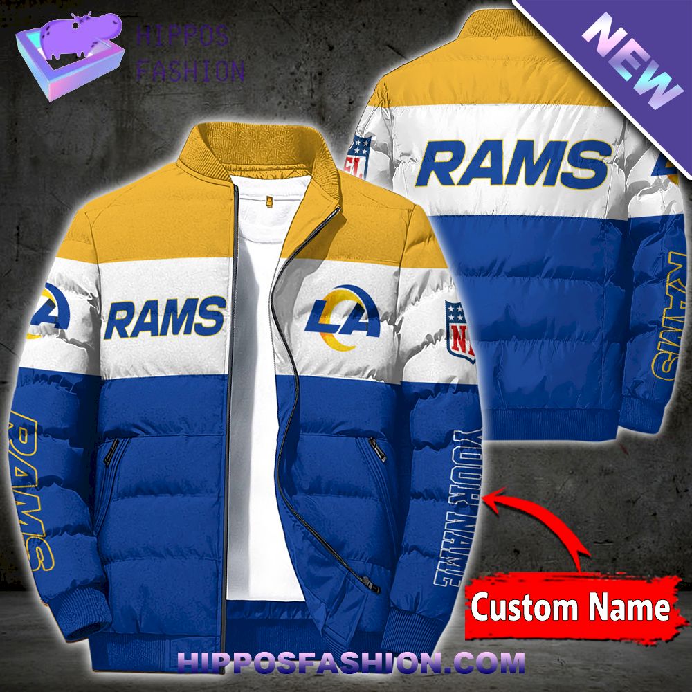 Los Angeles Rams Personalized Full Zip Puffer Jacket