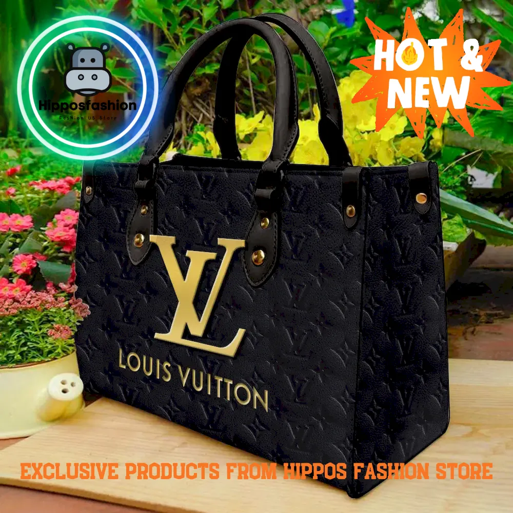 Louis Vuitton Black Golden Luxury Leather Handbag